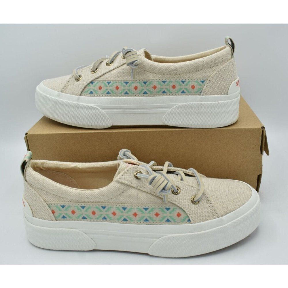 Sperry Women Size 9 Pier Wave Hi LTT Playa Beige Slip On Tribal Fashion Sneakers